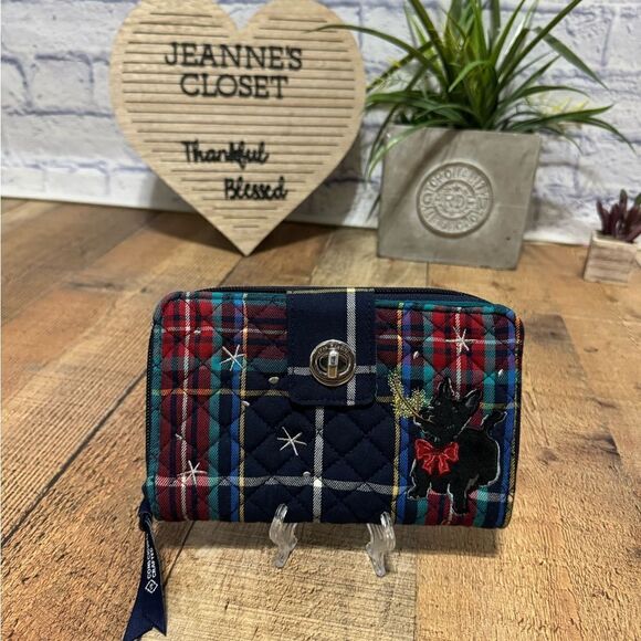Vera Bradley Retired Scottie Dog Tartan Plaid RFD Turnlock Wallet - Picture 11 of 11
